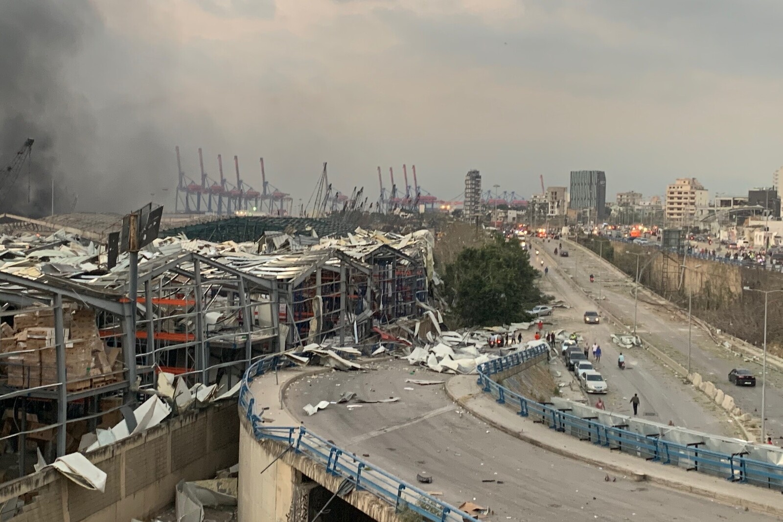 Die Stadt Beirut nach der Explosion am 4. August 2020