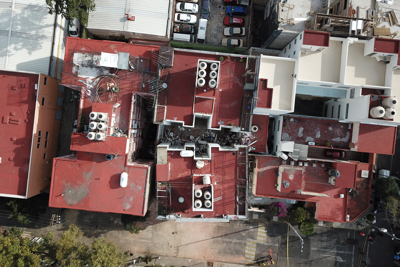 Drohnenaufnahmen prüfen das Ausmaß der Zerstörung nach einem Erdbeben in Mexiko