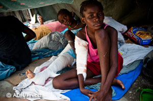 Haiti: Mädchen im Krankenhaus