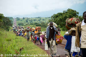 Flüchtlinge Richtung Goma