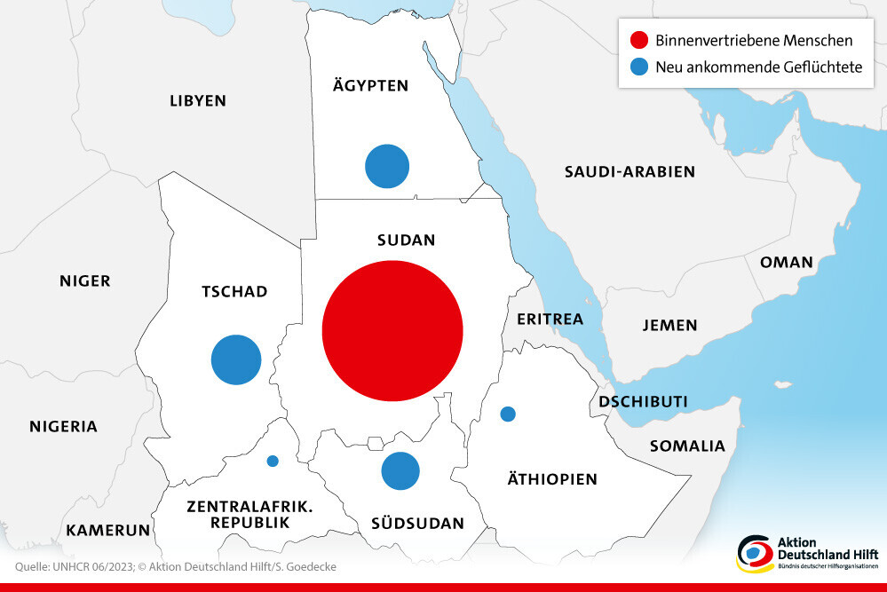 Grafik zu Flucht im Sudan Grafik zu Flucht im Sudan