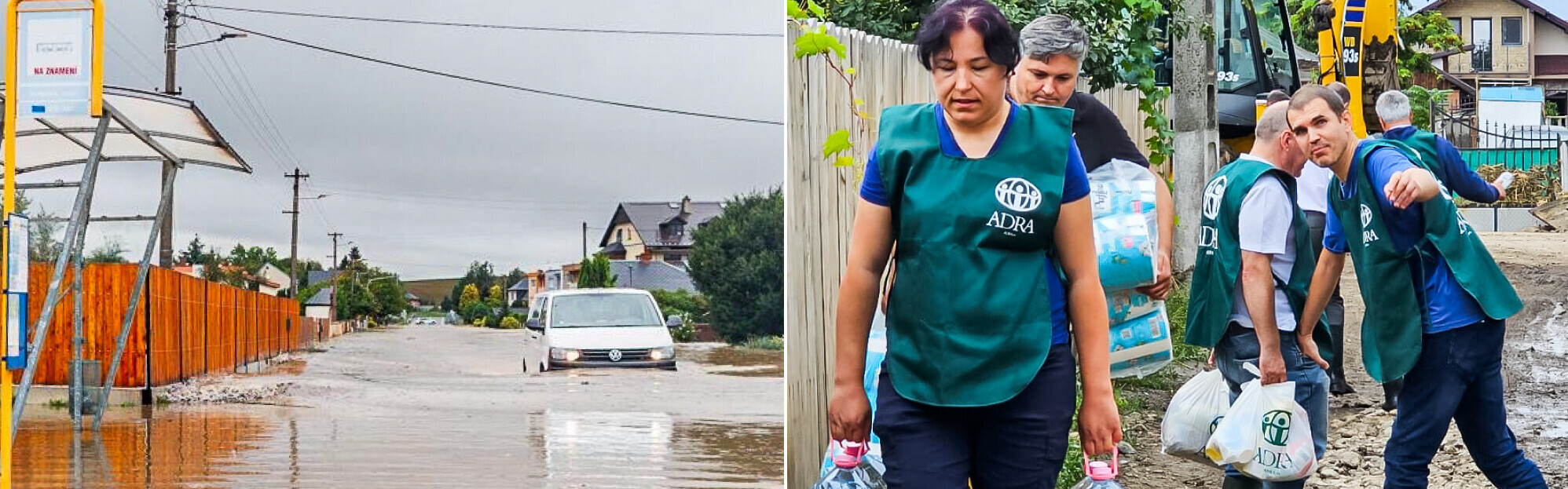 Helfer:innen im Flutgbiet in Tschechien