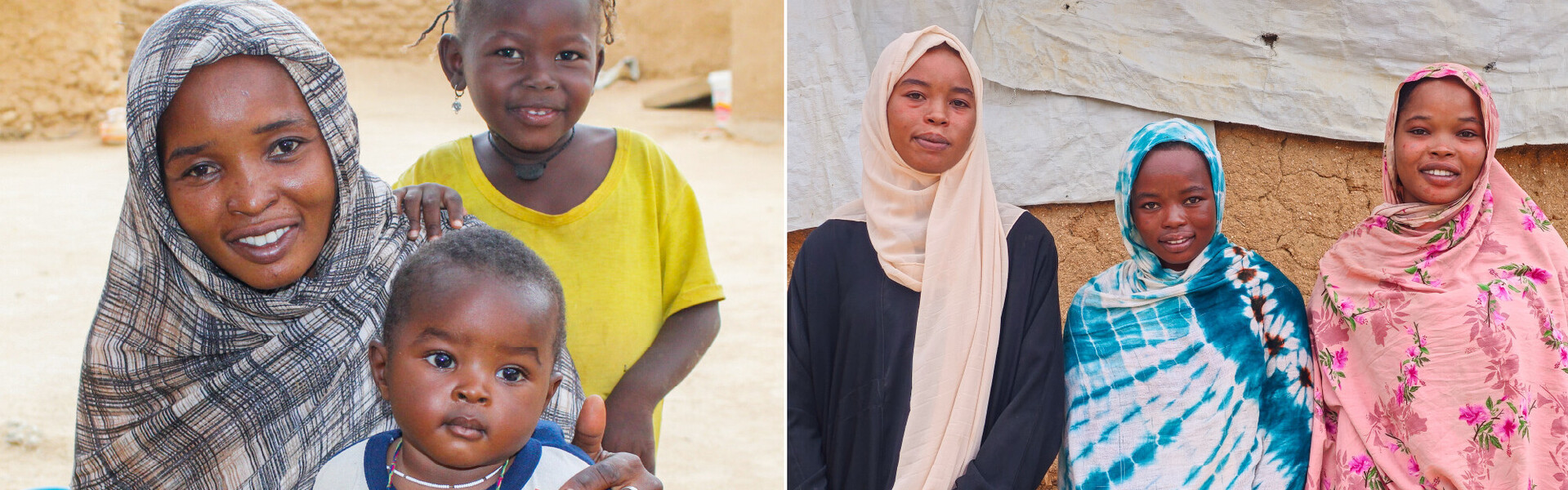 Frauen und Kinder, die aus dem Sudan geflohen sind Frauen und Kinder, die aus dem Sudan geflohen sind