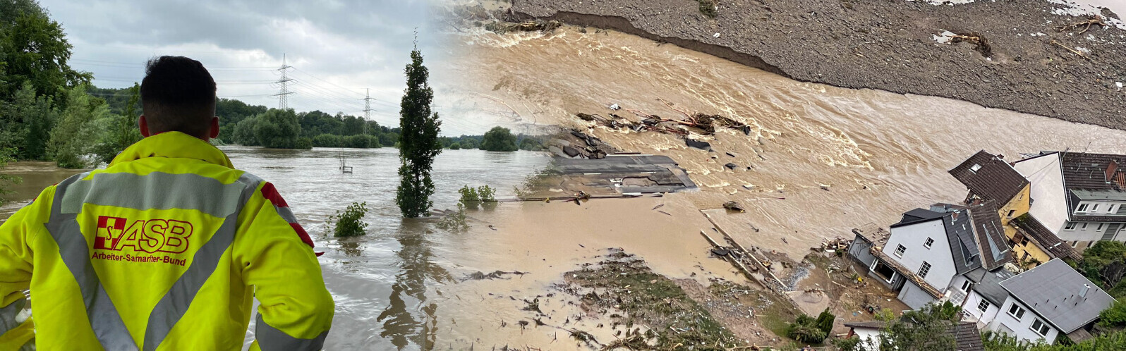 Während des Hochwassers im Sommer 2021 waren viele Helfer des ASB im Einsatz Während des Hochwassers im Sommer 2021 waren viele Helfer des ASB im Einsatz