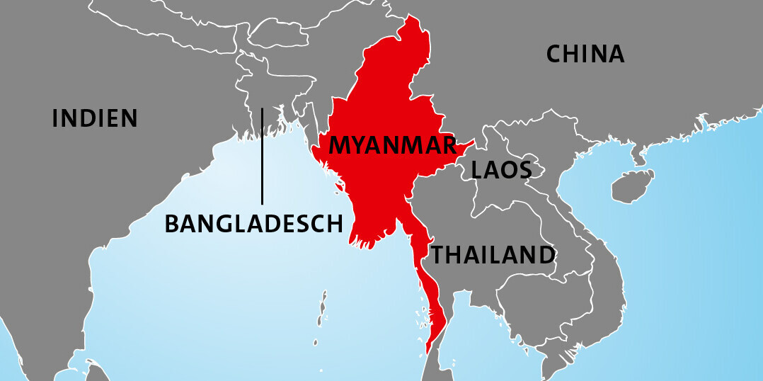 Länderkarte Rohingya Myanmar/Bangladesh Länderkarte Rohingya Myanmar/Bangladesh