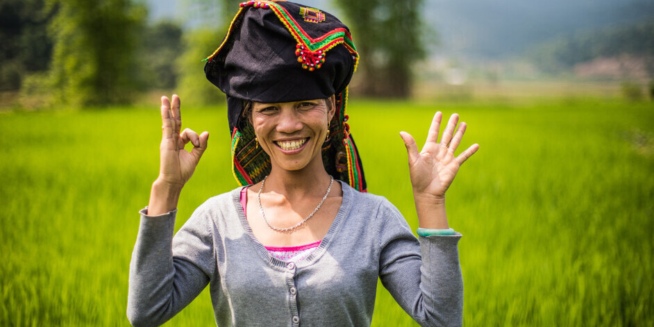 Eine Bäuerin bei einem Hilfsprojekt von CARE in Vietnam Eine Bäuerin bei einem Hilfsprojekt von CARE in Vietnam