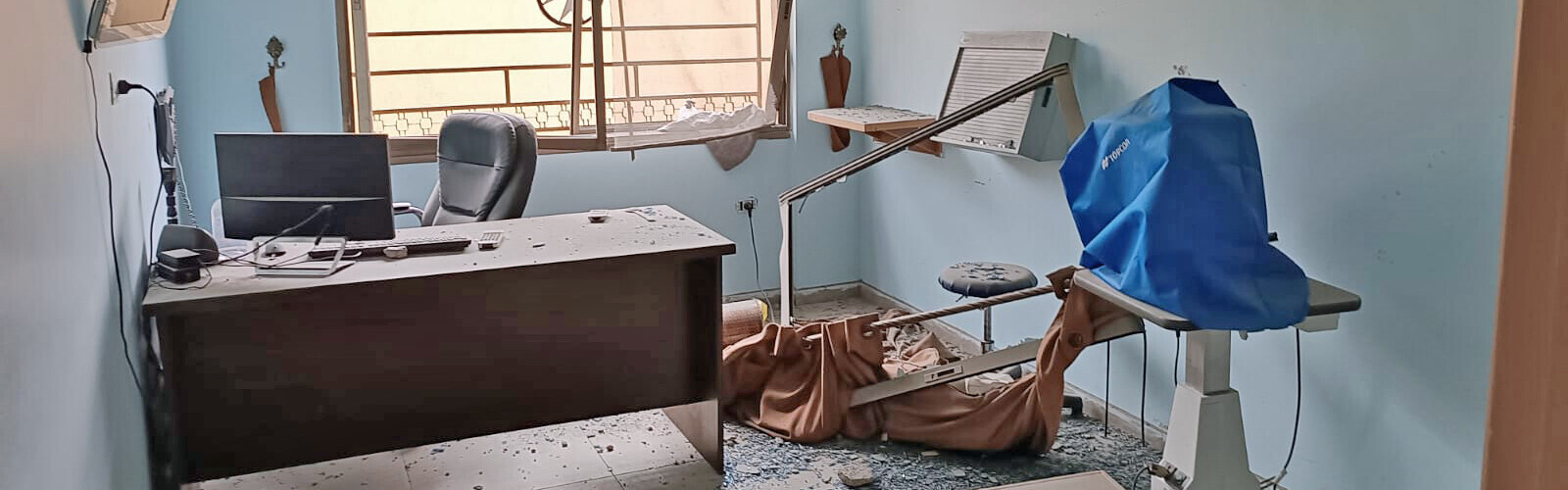 Eine zerstörte Arztpraxis in Gaza Eine zerstörte Arztpraxis in Gaza