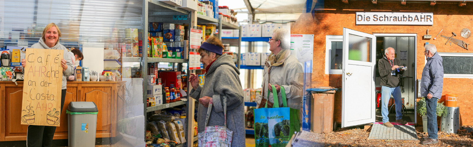 Die AHRche versorgt die von der Hochwasserkatastrophe betroffene Menschen im Ahrtal mit Lebensmitteln und Werkzeug Die AHRche versorgt die von der Hochwasserkatastrophe betroffene Menschen im Ahrtal mit Lebensmitteln und Werkzeug