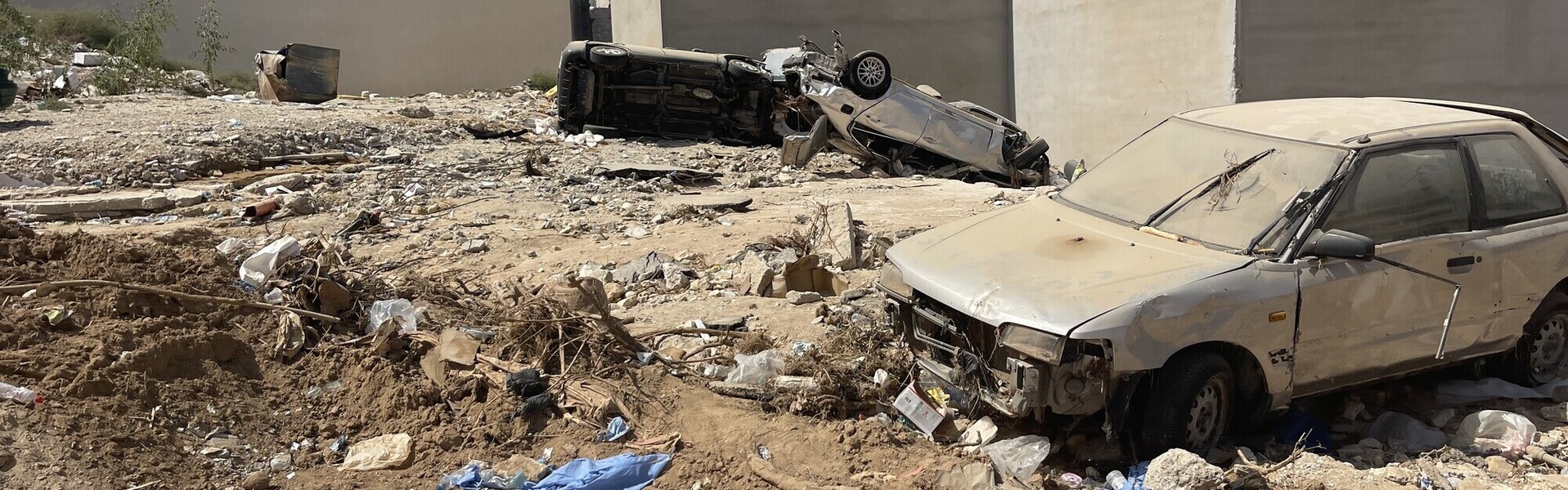 Nach der Flut in Libyen ist die Stadt Darna von Schlamm überdeckt Nach der Flut in Libyen ist die Stadt Darna von Schlamm überdeckt