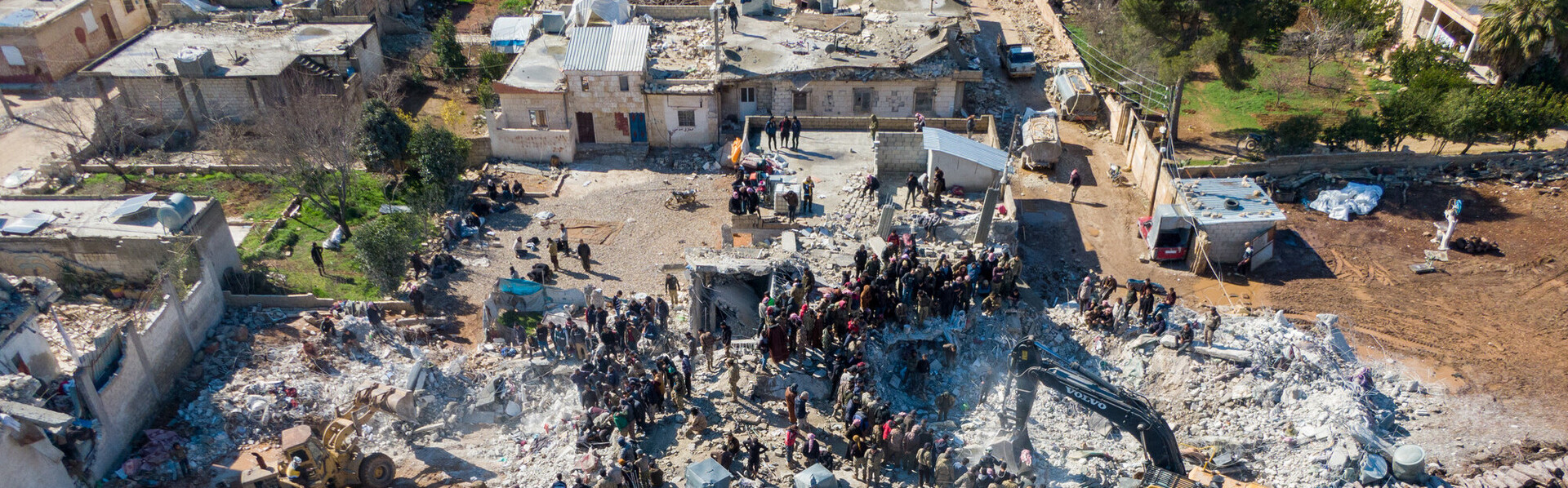 Luftaufnahme von Zerstörung nach Erdbeben Türkei/Syrien Luftaufnahme von Zerstörung nach Erdbeben Türkei/Syrien