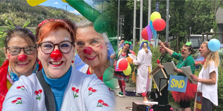 Clowns im Einsatz für die vom Hochwasser betroffenen Menschen im Ahrtal Clowns im Einsatz für die vom Hochwasser betroffenen Menschen im Ahrtal